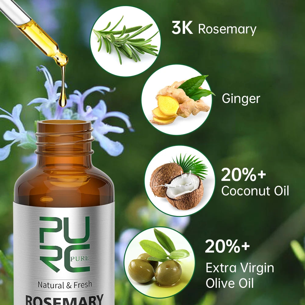 Rosemary Oil Hair Growth Products for Man Women Ginger anti Hair Loss Fast Regrowth Thicken Oils Scalp Treatment Hair Care